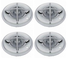 New 15 Chrome Hub Caps Crossbar Style Hot Rod Street Rod Custom Set Of 4