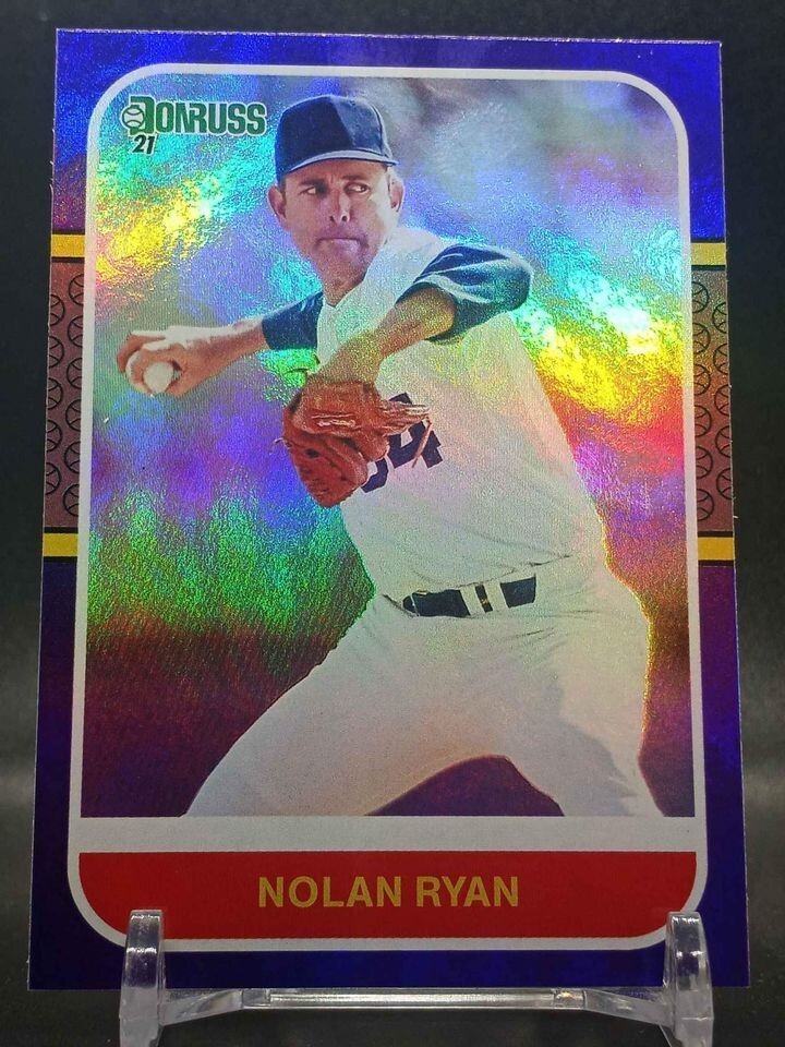 Nolan Ryan 2021 Panini Donruss Purple Holo Texas Rangers