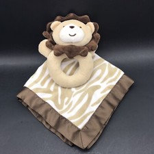 Carter's Baby Lovey Lion Security Blanket Snuggle Me Blankie Rattle Set Zebra