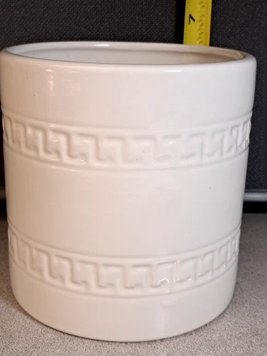 Vintage Haeger Cylinder Planter 1979 USA White 6x5.75" Art Pottery #3271L240