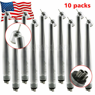 10 NSK Style Dental Fast High Speed 45 Degree Handpiece 4 Hole Turbine