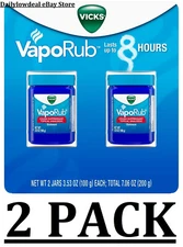 2 PACK- Vicks Vaporub Cough Suppressant Topical Ointment 3.53 oz (Total 7.06 oz)