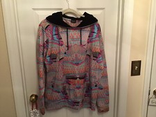 Marcelo Burlon Multi-Color Abstract Hooded Sweatshirt Sz L