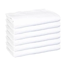 6 Pack of Fitted Bed Sheets, White, 200 Thread Count, Size Options, Color Coded