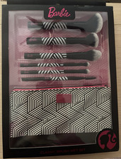 Barbie Classic 7-Piece Brush Gift Set with Makeup Bag, Black/White