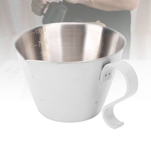HG Stainless Steel Coffee Measuring Cup Double Scale V Shaped Spout 100ML Milk - Picture 3 of 24
