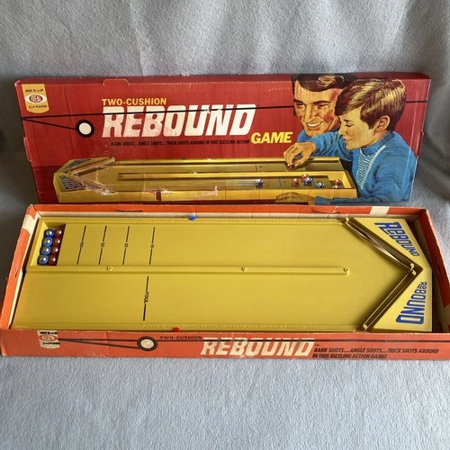Vintage 1971 IDEAL TWO-CUSHION REBOUND Game in Original Box Retro