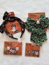 Minnie and Mickey Halloween Accessories 4-piece Set Headband Bow Necklaces New