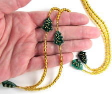 CHRISTMAS TREES Badge Holder Beaded ID Lanyard Necklace Handmade