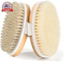 2 Pack Dry Brushing Body Brush, Natural and Soft Bristle Shower Brush for Body C