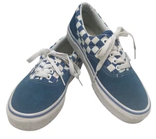 Vans Primary Check Era Skate Sneaker 721278 Original MEN 6.5 WOMEN 8 BLUE SUEDE