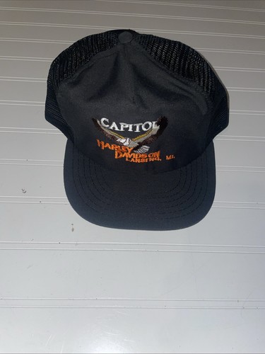 Vintage 80s Harley Davidson Motorcycles Mesh SnapBack Trucker Hat Cap USA Biker - Bild 1 von 17