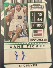 JJ CULVER RC 2020-21 PANINI CONTENDERS GREEN ROOKIE TICKET AUTO