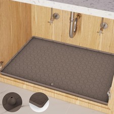 Under Sink Mat, 14"x22" Under Sink Mats for Kitchen, Silicone Waterproof Unde...