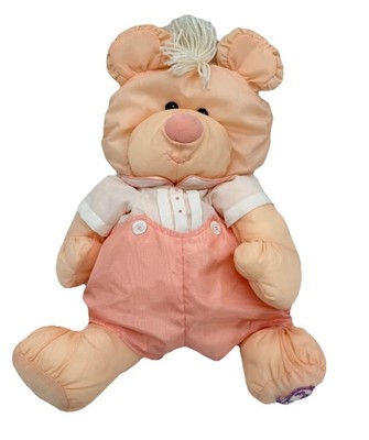 * vintage figure ୨୧ * ふさふさ ハリネズミちゃん Vintage 1986 Fisher Price Puffalump Bear Cub 8006 Peach Plush