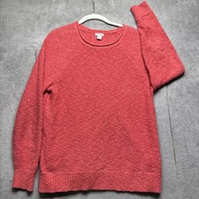 L.L.Bean Men  s Red Roll Neck Sweater Textured Knit Pullover Large