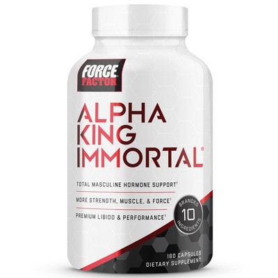 Testosterone Booster 180 Capsules Alpha King Immortal Force Factor Total Hormone