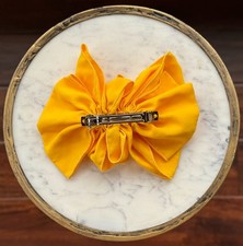 Sunshine Yellow Chiffon Ruffled Hair Barrette Bow