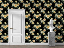 3D Floral Leaves Pattern Self-adhesive Removeable Wallpaper Wall Mural