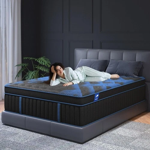 Queen Hybrid Mattress 34CM Medium Firm with Gel Memory Foam & Pocketed Coils