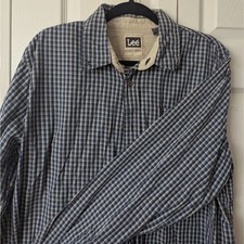 Lee Heavy Plaid Button Down Work Shirt Shacket Large Cotton Durable