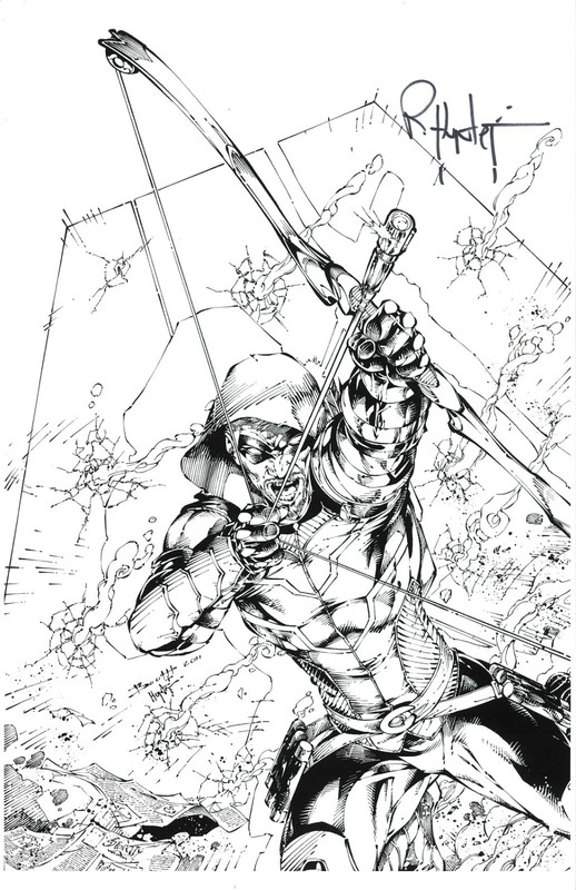 Green Arrow Art Print Signed by Rob Hunter