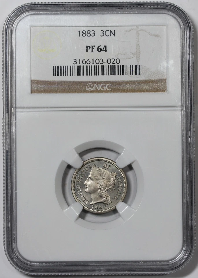 1883 3 Cent Nickel Proof, NGC PF64 - Image 3 of 4
