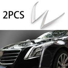 Fit For Cadillac CT6 2016-2018 Steel Chrome Front Headlight Lamp Strip Trim 2PCS