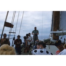Schooner Mattie or Mercantile 1959 People With Cameras Sailing Ship Color Slide