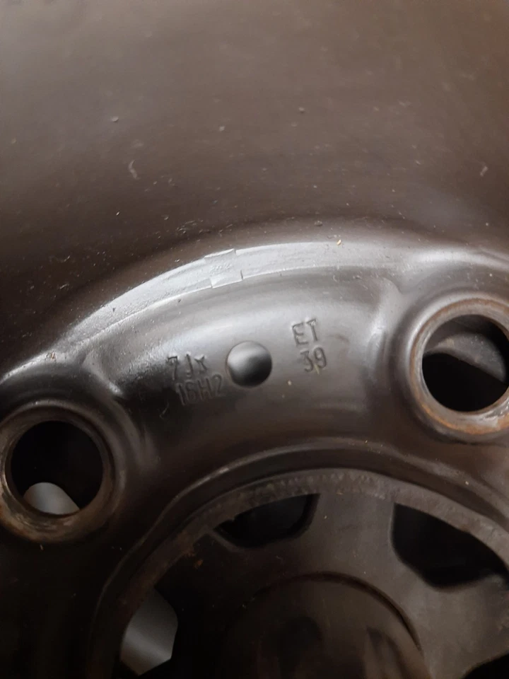 4 Stahlfelgen 7Jx16 ET39 5/112 original Audi, mit Winterreifen205 x 60R16 92H, - Bild 3 von 4