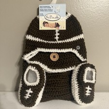 SoDorable Hand Crocheted Hat Diaper Cover Booties Football Photography prop