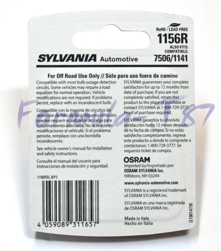 Sylvania Premium LED Light 1156 Red Two Bulbs DRL Daytime Running Replace Show - 第 3/12 張圖片