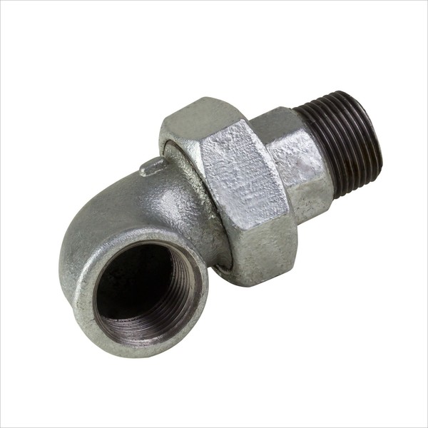 Rohr Winkel Verschraubung 1 1/2 11/2 Zoll Ig/Ag DN40 Temperguss Fitting Verzinkt-image