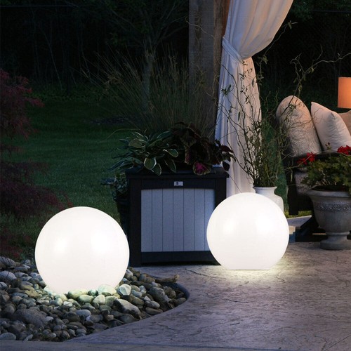 LED Steck Leuchte Erdspieß Außen Terrassen Strahler Kugel Balkon Lampe rund weiß - Bild 10 von 12