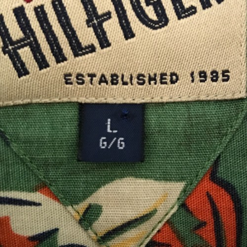 Camicia hawaiana Tommy Hilfiger uomo L verde floreale con bottoni manica corta colletto - Foto 4 di 11