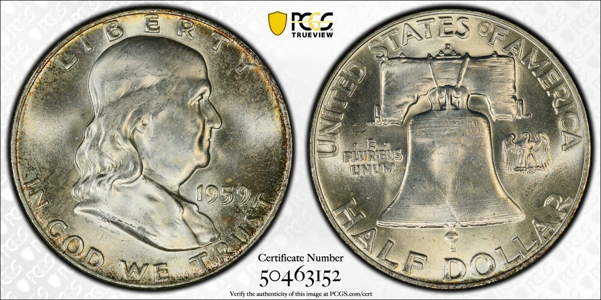 PCGS MS66+ FBL 1959-D Franklin Half Dollar Plus Full Bell Lines | eBay