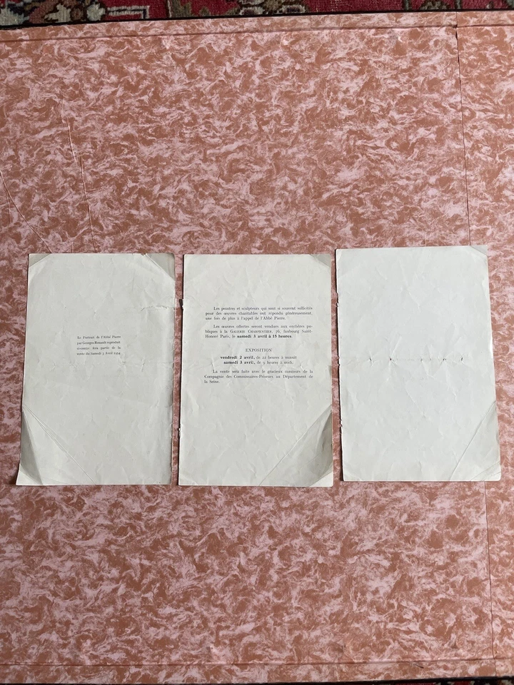 Abbé Pierre Vente Des Artistes Avril 1954 Picasso, Miro, Chagall, Braque…Rare ! - Photo 2/4