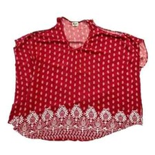 Show Me Your Mumu Rare Bonfire Red Peka Boo Tunic | Cold Shoulder | Size S