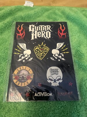 2007 Guns N Roses Guitar Hero Original Stickers Red Octane Stickers