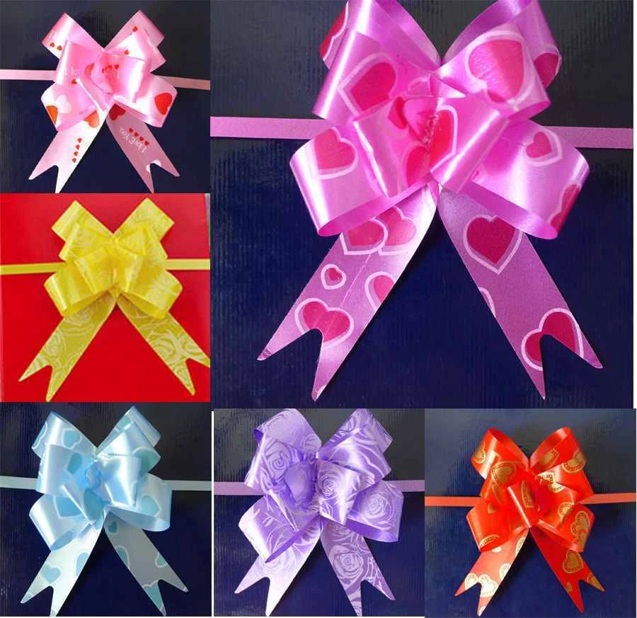 LARGE Ribbon Bows assorted colours easy 50 pull flower ribbon party  decorations