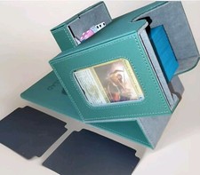 MTG Commander Deck Card Box/Display Window/Dice Drawer/160 Double Sleeved/Green