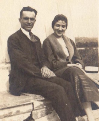 Vintage Postcard Real Photo Nice Couple Dapper young man and pretty girl 