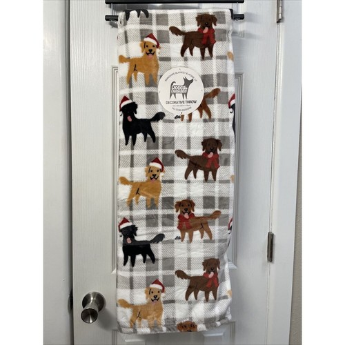 DOGS Throw Blanket 50x70” Christmas Lili Chen Doggie Drawings Retriever Labrador