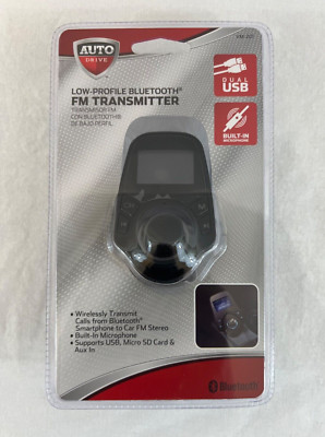Auto Drive Low Profile Bluetooth FM Wireless Transmitter Dual USB Ports VM-201