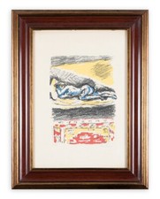 Orfeo TAMBURI (1910-1994) FIORI - QUADRO con CORNICE LITOGRAFIA FIRMA RARA OPERA