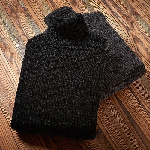 Suéter Otoño/Invierno Delgado Cuello Alto Color Sólido Pullover Hombres Tejido Asiático talla - Imagen 12 de 16