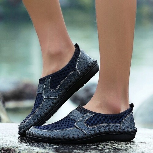 Mocassini uomo in pelle scarpe casual traspiranti slip on mocassini scarpe da guida Stati Uniti - Foto 21 di 34