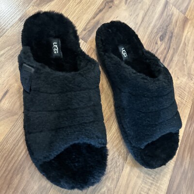 UGG Fluff You Black Warm Cozy Slippers Size 10 Originally $90 