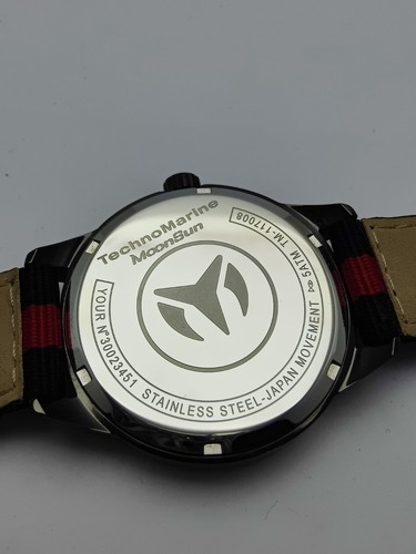 Technomarine TM-117008 MoonSun 5 ATM Quartz Black Men's Watch - Picture 13 of 16