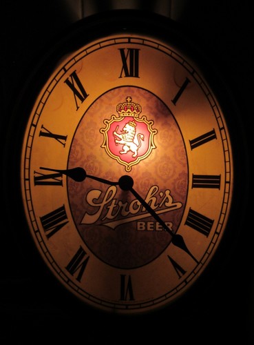 Stroh's Bier Vintage Leuchtuhr Wandschild Bar Kneipe Uhr funktioniert nicht - Bild 2 von 14